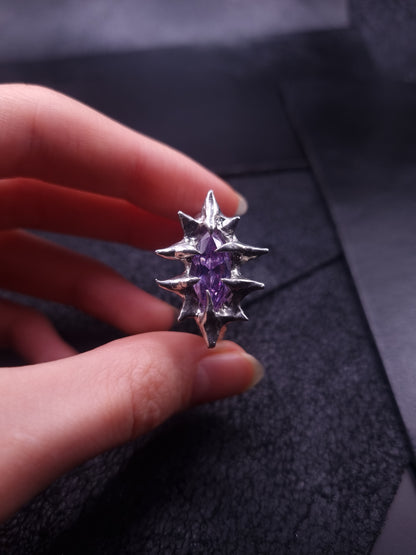 Spiked Ring with cubic zirconia