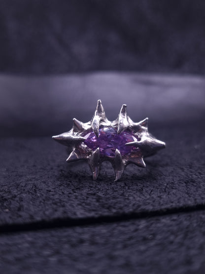 Spiked Ring with cubic zirconia