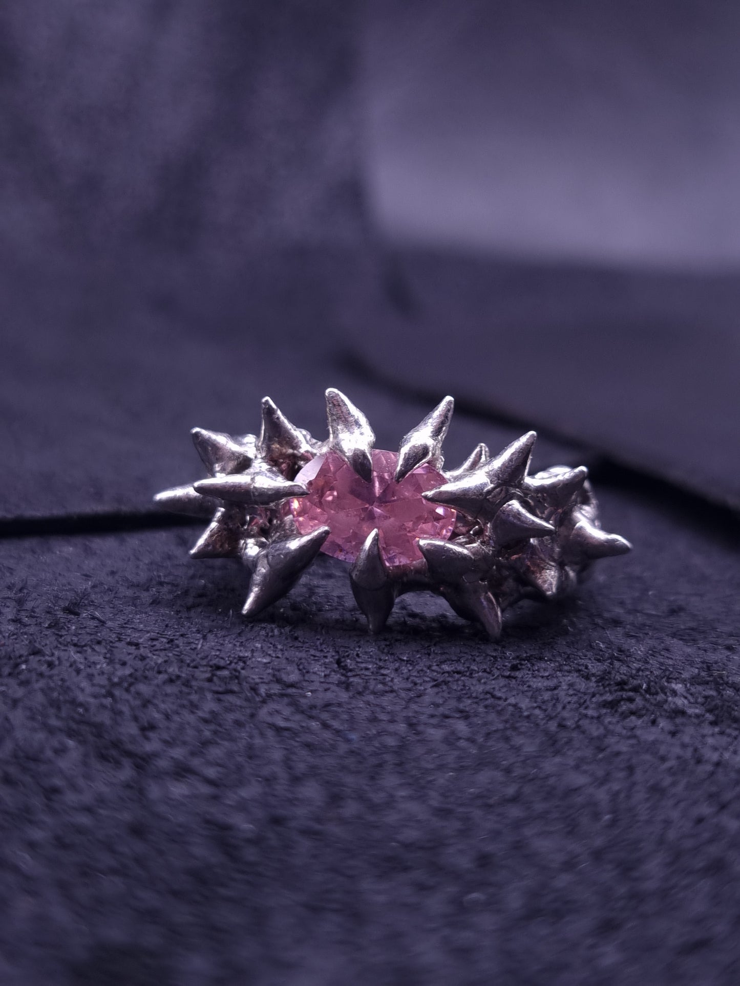 Spiked Ring with cubic zirconia