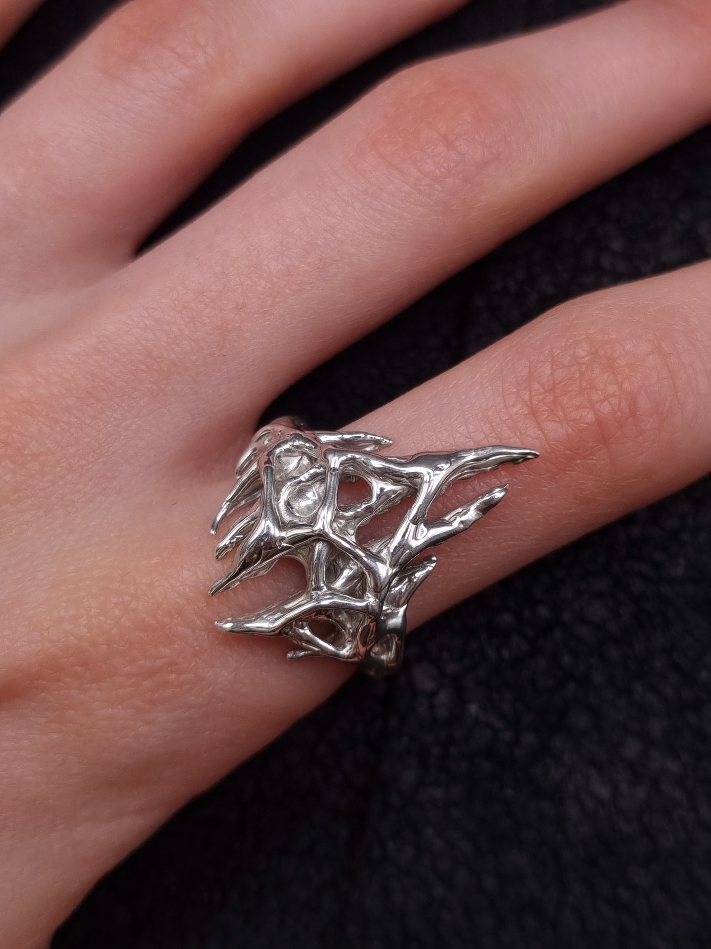 935 Silver Chaotic Ring