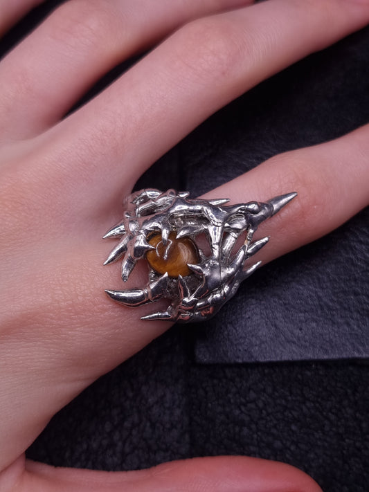 Chaotic Ring with Cats eye stone