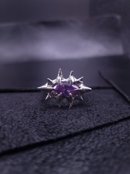 Spiked Ring with cubic zirconia